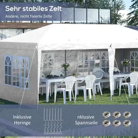 Outsunny Faltpavillon ca. 6 x 3 m Pavillon Partyzelt mit UV-Schutz, Seitenwänden