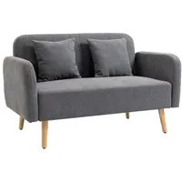 Homcom Doppelsofa mit Kissen und Anti-Rutsch Beinen 130B x