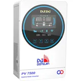 DJDCPOWER 6500W 48V Solar-Hybrid-Wechselrichter, 48V DC-Batteriesystem, 230V AC-Ausgang, Reiner Sinus-Wechselrichter, integrierter MPPT-Solarladeregler, mit 6,25" LCD-Touchscreen-Display (6500W 48V)