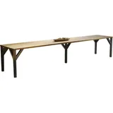 ENDO Möbel Endo-Moebel Esstisch Lungo 130cm - 405cm ausziehbar erweiterbar Metallgestell Küchentisch (Artisan Eiche) - Taupe