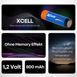 XCell 20x XCell Solar Akkus X800AA Mignon Ni-MH 1,2V 800mAh (10x 2er Blister)