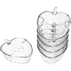 6x Erdbeerschale STRAWBERRY 180ml aus Glas Früchte-Relief Dessert-Schüssel Bowl