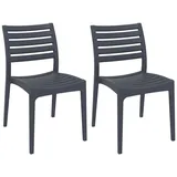 CLP Ares Gartenstuhl 48 x 58 x 82 cm dunkelgrau 2er Set