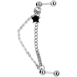 Dehnschnecke ADELIA ́S "Piercing  Ohrpiercing", Damen, schwarz, Chirurgiestahl, modisch, Piercings, zwei Punkt Piercing