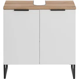 BASIC by Balculina Waschbeckenunterschrank Denver Waschbeckenunterschrank, Badezimmerschrank 60x60x35 (1-St) Breite 60 cm, Tür L/R montierbar, Softclose weiß
