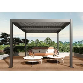 Mendler Pergola MCW-L46 Anthrazit 10 cm Alu-Gestell 3 x 4 m