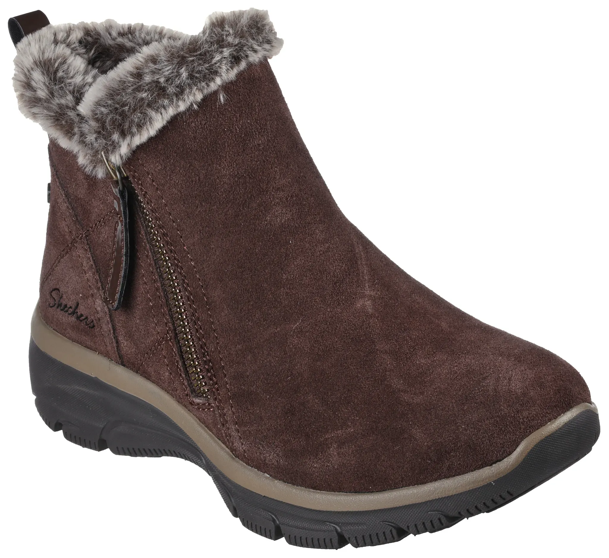 Skechers Winterboots »EASY GOING - HIGH ZIP«, mit Fellimitatkragen Skechers braun-kombiniert 35