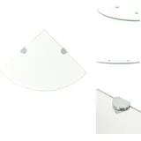 Vidaxl - Eckablage mit Verchromten Halterungen Glas Transparent 35x35 cm - Wandregal - Eckregal - Glasregal - Regal Transparent - Wohnwandregal