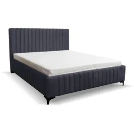 venasi Möbel Polsterbett, Dunkelgrau, Holzwerkstoff, 140x200 cm, Schlafzimmer, Betten, Polsterbetten
