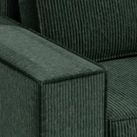 petits-meubles Eckcouch Cord 3-Sitzer Tannengrün