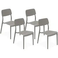Konsimo® Gartenstuhl, Graubraun, Kunststoff, 47.5x84x55.5 cm, Gartenmöbel, Gartenstühle, Gartenstühle