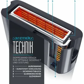Arendo Frühstücks-Set in grau Wasserkocher / Toaster / Eierkocher
