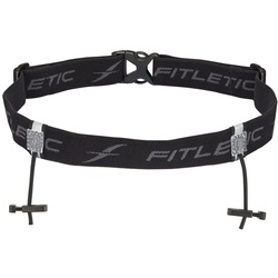 Fitletic Laufgürtel Laufgürtel „Race 1“ für Gelschlaufen, mit Startnummer-Halterung Premium Laufausrüstung schwarz
