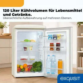 Exquisit Retro Vollraumkühlschrank RKS120-V-H-160C (122 l, 895 mm hoch, Magnolienweiß)