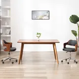 vidaXL Drehbarer Bürostuhl Bugholz Schwarz