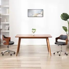 vidaXL Drehbarer Bürostuhl Bugholz Schwarz