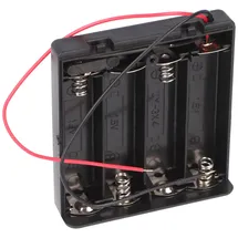 goobay Batteriehalter für 4x Mignon mit Deckel und Schalter lose Kabelenden Schwarz