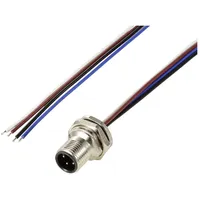 TRU Components TC-12833072 Sensor/Aktor Einbaustecker M12 Stecker, Einbau 0.5