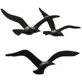 Boltze Birdy Schwarz, Wanddeko aus Metall, maritimes Motiv