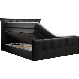 MKS Meble King Boxspringbett 200 x 200 cm H3 Schwarz
