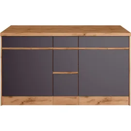 kochstation Winkelküche L-Form 490 cm braun