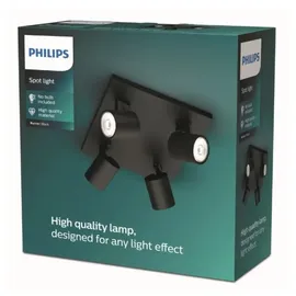 Philips Runner 4-flammig rund schwarz