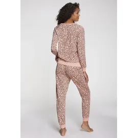 VIVANCE DREAMS Damen Pyjama dunkelrosa-schwarz-gemustert Gr.40/42