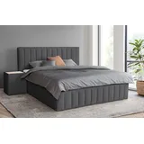 INOSIGN Polsterbett INOSIGN "Effy erhältlich in der Breite 180x200cm", grau (anthrazit), B:203cm H:117cm L:217cm, Betten, Polsterbett, wahlweise mit Lattenrost und King-Matratze (28cm)