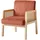Möbel Kraft Sessel Borgo 60 x 76 x 64 cm Rot
