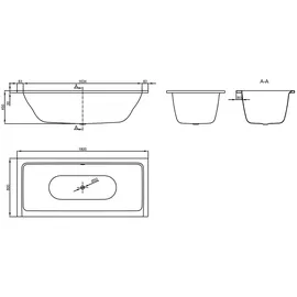 Bette BetteFree Einbau-Badewanne 180 x 80 cm (6830-440PLUS)