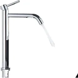 KLARWERK Julia | Hotel Gastro Chrom glänzend hohe Badarmatur |Premium Edelstahl Wasserhahn Für hohe Waschbecken |Mischbatterie 2 Anschlüsse |Hochdruck Armatur