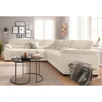 Ecksofa SIT & MORE "Montego L-Form" Sofas Gr. B/H/T: 256cm x 88cm x 227cm, Luxus-Microfaser, langer Schenkel links, ohne Bettfunktion, beige (creme) wahlweise mit Bettfunktion und Schubkasten