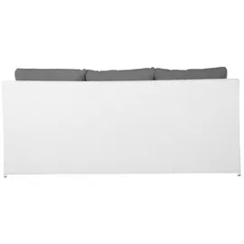 Beliani Lounge 6er Set Weiß Rattanoptik Grauen Bezüge Mit Sitzkissen Dekorativ Elegant Modern