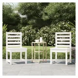 vidaXL Gartenstühle 2 Stk. Weiß 40,5x48x91,5 cm Massivholz Kiefer
