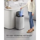 Mülleimer Küche 50 L, mit Sensor, Stahl, Kohlefilter, Softclose-Deckel