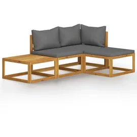 vidaXL Garten-Lounge-Set 4-tlg. grau