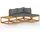 vidaXL Garten-Lounge-Set 4-tlg. grau
