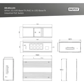 Digitus Industrial DN-651133 8+1 Port Fast Ethernet PoE