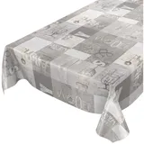 ANRO Tischdecke Wachstuch 2.0 140 x 180 cm Grau