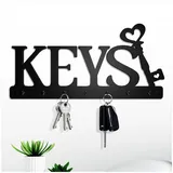 anygoods Schlüsselbrett im Keys Design mit 7 Metallhaken NEU