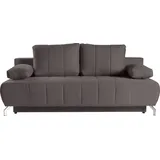 werk2 Schlafsofa »Troya«, 2-Sitzer Sofa und Schlafcouch mit Federkern & Bettkasten braun