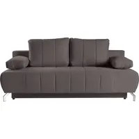 WERK2 Schlafsofa »Troya«, 2-Sitzer Sofa und Schlafcouch mit Federkern & Bettkasten braun