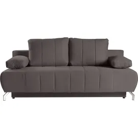 werk2 Schlafsofa »Troya«, 2-Sitzer Sofa und Schlafcouch mit Federkern & Bettkasten braun