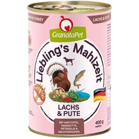 GranataPet 6x 400g Liebling's Mahlzeit Lachs & Pute Granatapet Hundefutter nass