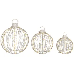 Outdoor Weihnachtsbeleuchtung LED gold Kugel 3er Set GAROUR