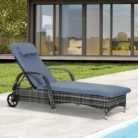 Outsunny Sonnenliege 200 x 73 x 103 cm Blau