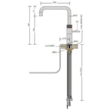 bietal® Quooker Fusion Square Messing Patina COMBI Reservoire CUBE