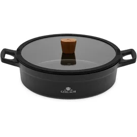 Gerlach Topf Keramik-Kochtopf Induktion Induktiontopf Kochgeschirr Induktionsgeeignet 28 cm, Schwarz