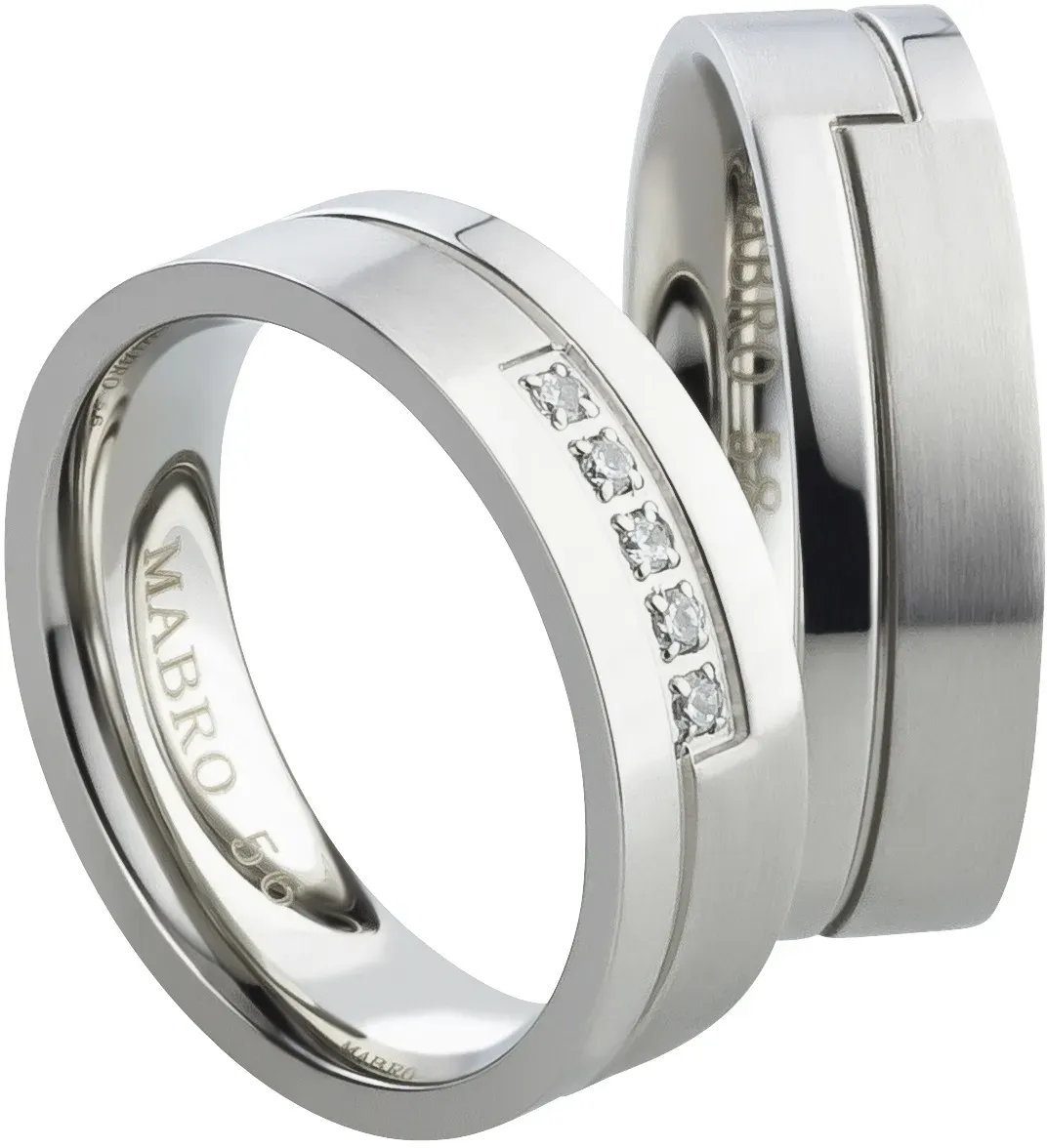 Mabro Partnerringe Verlobungsringe AB1772/1773 Edelstahl