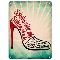 Trendaffe Metallschild XL mit Spruch: Schuhe sind wie Schokolade